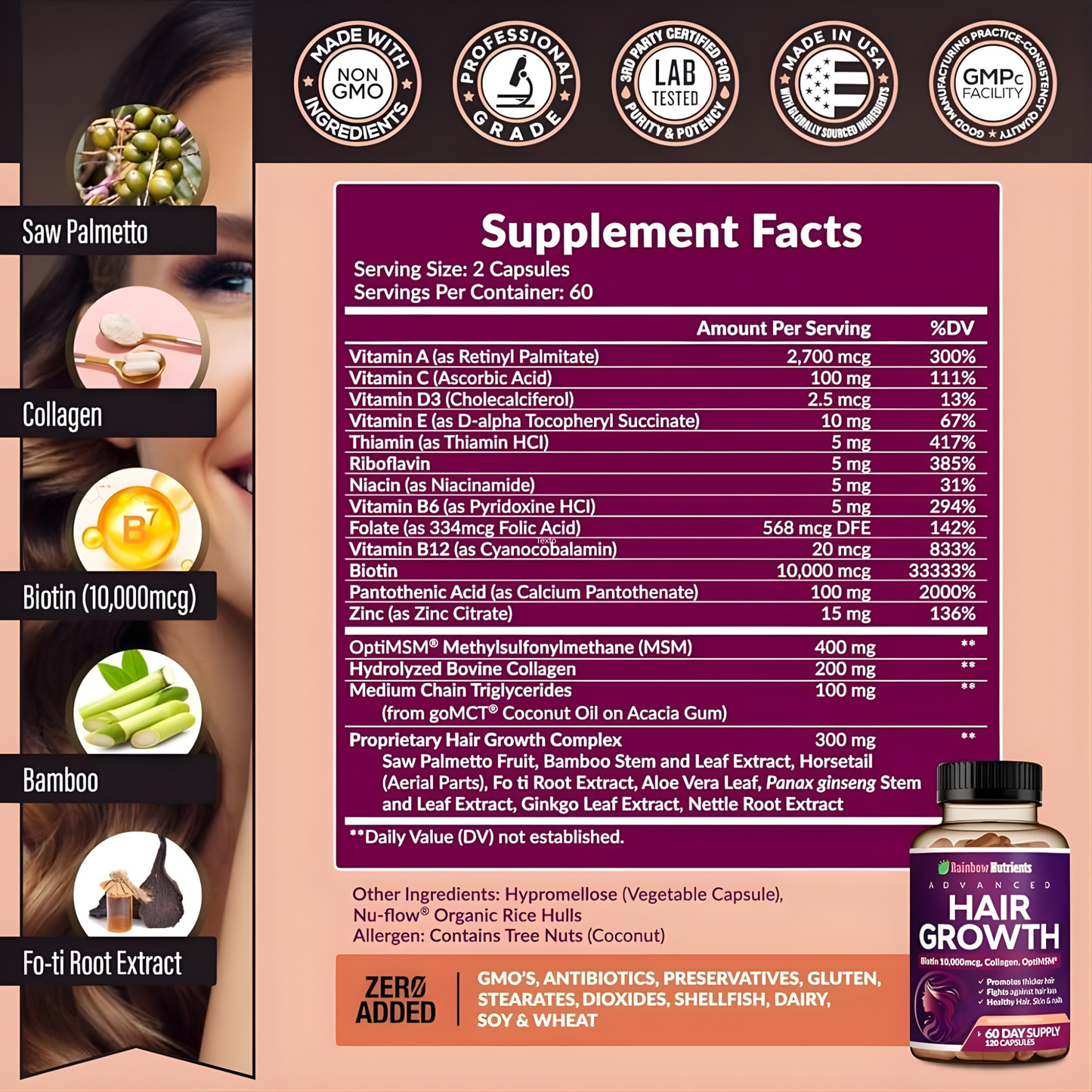 RAINBOW NUTRIENTS-Crecimiento Capilar Avanzado